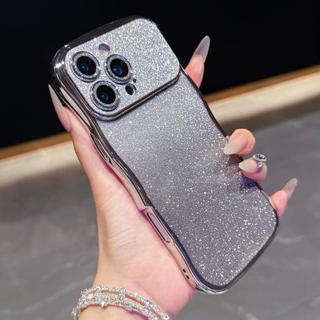 うねうね iPhone17/17Proケース キラキラレンズフイルム付 ラメ iPhone17ProMax/Air/16ケース きれい 落下防止[M5809]