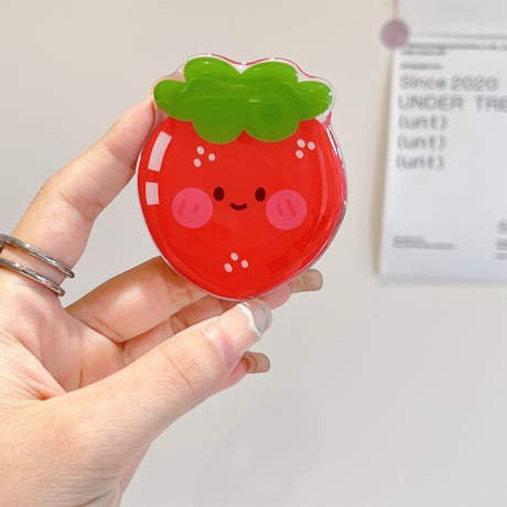 可愛い MagSafe対応スマホグリップ にこちゃん果物 磁石グリップ マグネット式スタンド 便利 ギフトにおすすめ[M4326]