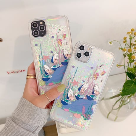 グリッター iphone12proカバー ラメキラキラアイフォン11プロ/iphone10ケース  カキ柄 インスタ映え スマホケース プレゼントM156