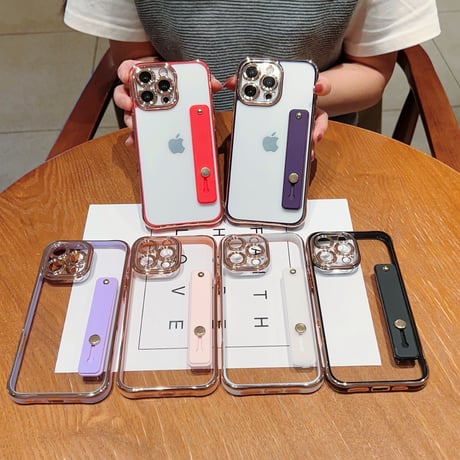ベルト付 iPhone16/17proケース メタルカラー 黄ばまない iPhone15promax/14proカバー スタンド機能 高級感 [M5609]