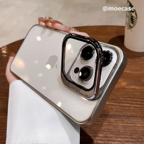 レンズカバースタンド一体型 iPhone16Pro/15ProMaxケース iPhone14pro/13promax/12クリアケース 耐久性 頑丈[M3539]