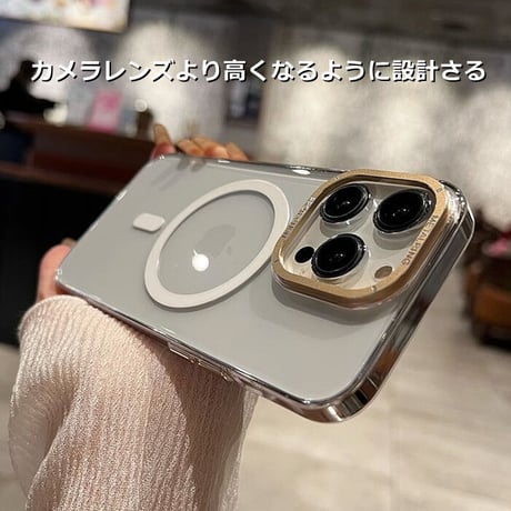 iPhone15Pro/15ProMaxケース クリア MagSafe対応 黄ばまない アイフォン14/13proカバー カッコイイ 頑丈 [M3528]