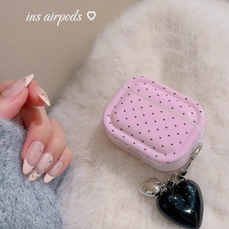 ピンク Airpods 4ケース ハート柄 Airpods3/2カバー Airpodspro2/pro リング/ハートチャーム 可愛い[M4898]