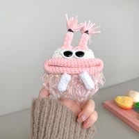 ニット女の子 Airpods4/3ケース  メガネ付き ふもふも airpodspro2/proカバー  めっちゃ可愛い 柔らかい 温かい キュート[M4721]