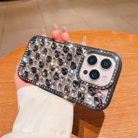 豪華ダイヤ iPhone16Pro/16カバー ジュエリー キラキラ iPhone15plus/14/13promaxケース 贅沢 ストラップ 高級感たっぷり [M5291]