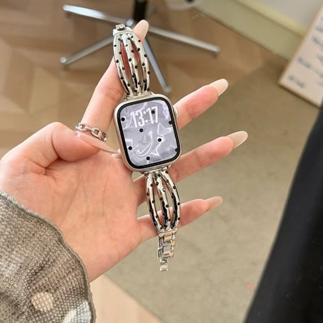 韓国っぽブレスレット風 AppleWatchバンド 水玉模様 メタルAppleWatchベルト Series11/10/9/8 SE3/2 Ultra 高品質  大人可愛い[M6358]