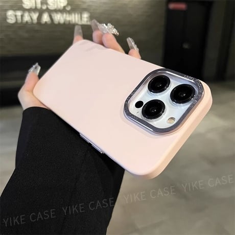 指紋防止 iphone15/15proケース  高級感 iphone14/13/12Proカバー  金属製カメラフレーム薄型 耐衝撃 [M3559]