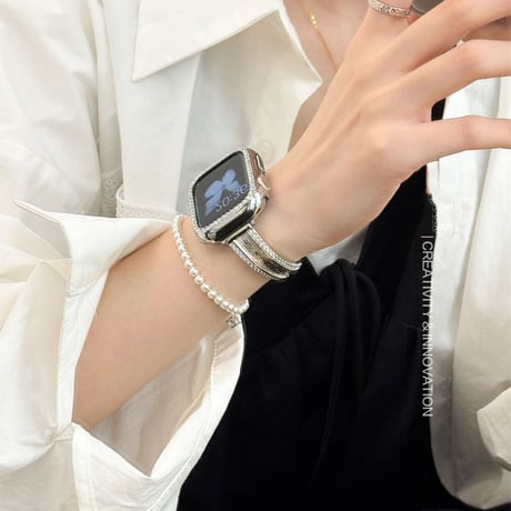 エレガント アップルウォッチ10バンド オシャレ 高級感 AppleWatchベルト Ultra3/2/1 Series 10/9/8 SE3/2/1高品質 丈夫[M5549]