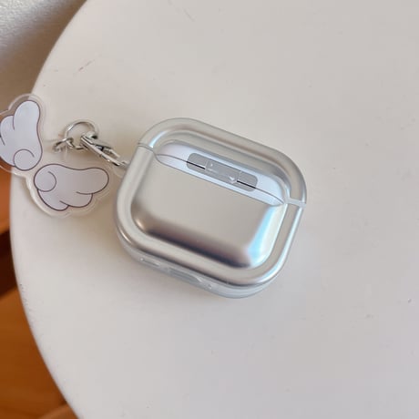 天使の翼 Airpods Pro3 ケース ダイヤデコ Airpods 4/3カバー  エアポッズプロ2  キーホルダー メッキ [M6029]