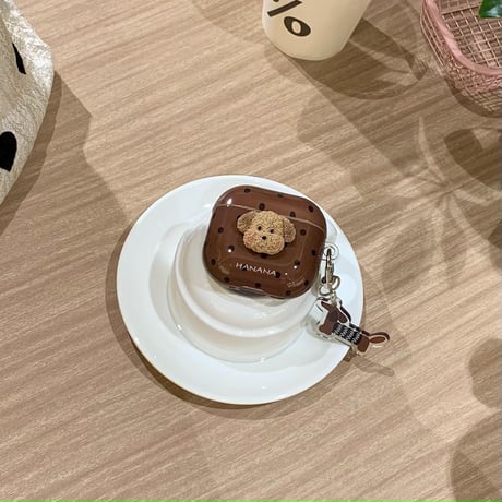 犬ちゃん Airpods 4ケース 水玉模様 Airpods3/Pro2ケース airpodspro2カバー  女子力UP キーチェーン付 大人可愛い[M5241]