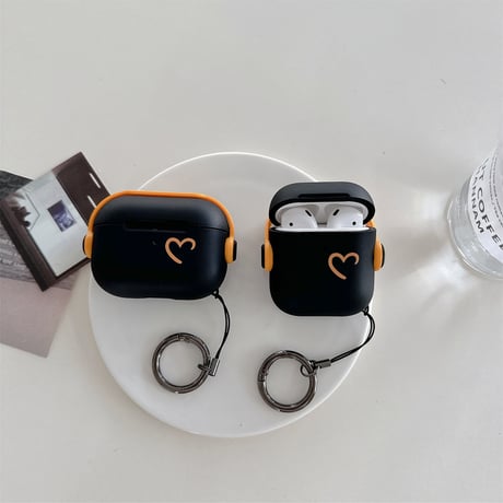 スタンド付 Airpods 4ケース ハート柄 Airpods3/2/Pro2カバー リング付 便利 丈夫 耐久性ある [M4736]