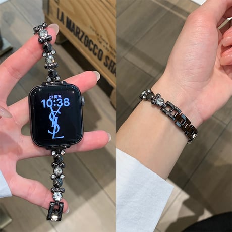 高級感ダイヤ AppleWatchバンド おしゃれ金属 アップルウォッチバンド Series10/9 Ultra series8 7 6 5 4  3 2 SE SE2 高品質 人気[M5319]