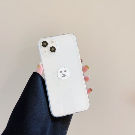 シートパックマスク柄 iPhone16/15pro/14/13promaxケース 透明 iphone12mini/11proカバー   超可愛い SNS人気M1114
