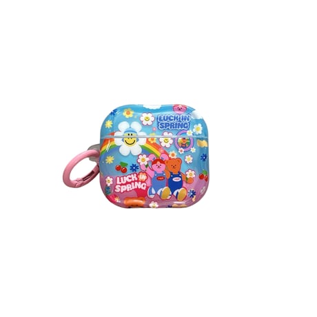 韓国風 Airpods第四世代ケース 笑顔花/クマ AirpodsPro2ケース airpods3カバー リング付き お揃い Gift [M5338]