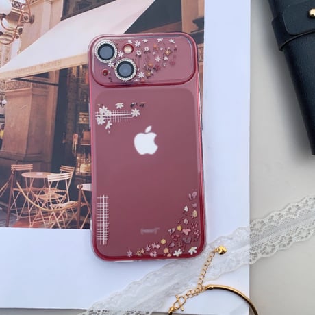 花柄 iPhone17Pro/17ケース かわいい iPhone17ProMax/16Pro/15カバー 半透明 女子力アップ [M6101]