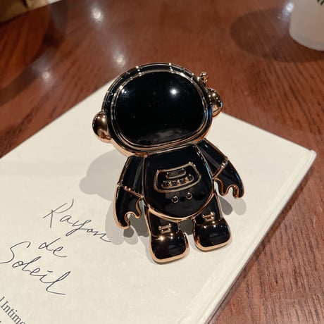 メッキ宇宙飛行士 スマホグリップ   可愛い グリップトーク  スマホリング  落下防止 卓上スタンド機能 可愛い  便利多機能 艶あり[M2121]