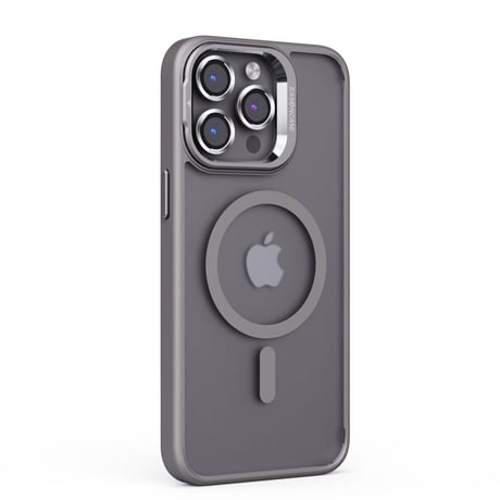 指紋防止 Magsafeスタンド iPhone15pro/15promaxケース 強化ガラスレンズフィルム iphone14Pro/13/12ケース 高品質耐衝撃[M3750]