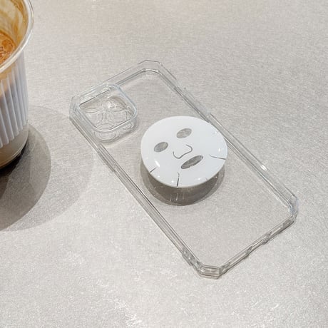 フェイスパック グリップ付 iphone13pro/12ケース   美容マスク クリア耐衝撃iphoneXR/11カバー   頑丈  多機能M952