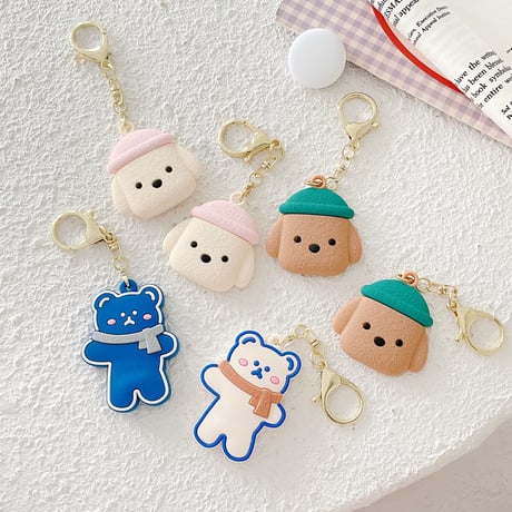 かわいいクマさん AirTag ケース  人気おすすめ bear エアタグカバー 高品質ソフトケース  キーホルダー付 紛失防止M520