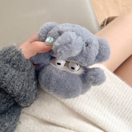 象ぬいぐるみ Airpods3/Pro2ケース かわいい エアーポッズケース 柔らかい 手さわりいい ギフトにおすすめ[M3808]