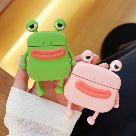 可愛いカエル airpods3ケース  お揃い airpodsproカバー  超キュート 頑丈  シリコン プレゼントにおすすめ[M2132]