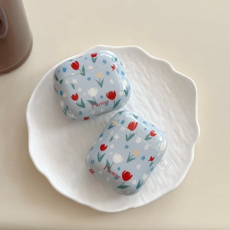 花柄 Airpods Pro3ケース 蝶パールストラップ Airpods 4/3カバー AirpodsPro2/1  存在感ある 春コーデ [M6134]