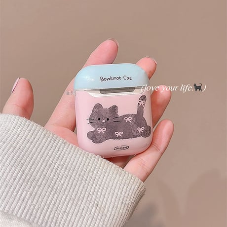 猫柄 Airpods4ケース リボン AirpodsPro2ケース エアーポッズ3/2 かわいい ギフトにおすすめ[M5575]