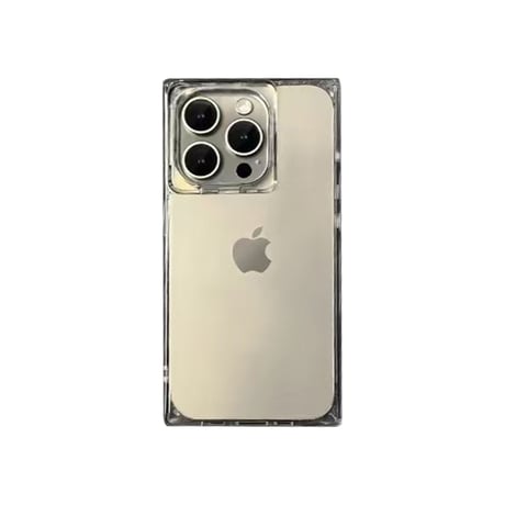 スクエア iPhone16/16proケース 高透明 iPhone15promax/14/13カバー 艶感 シンプル 四角 [M5353]