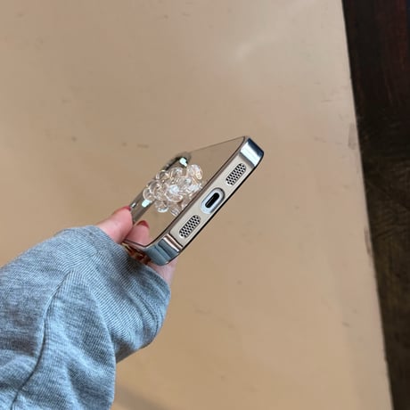 ダイヤデコミラー iPhone17Pro/17ケース 花/いちご ハンドメイド iPhone16Pro/15/14ケース 存在感ある 頑丈 人気品[M6178]