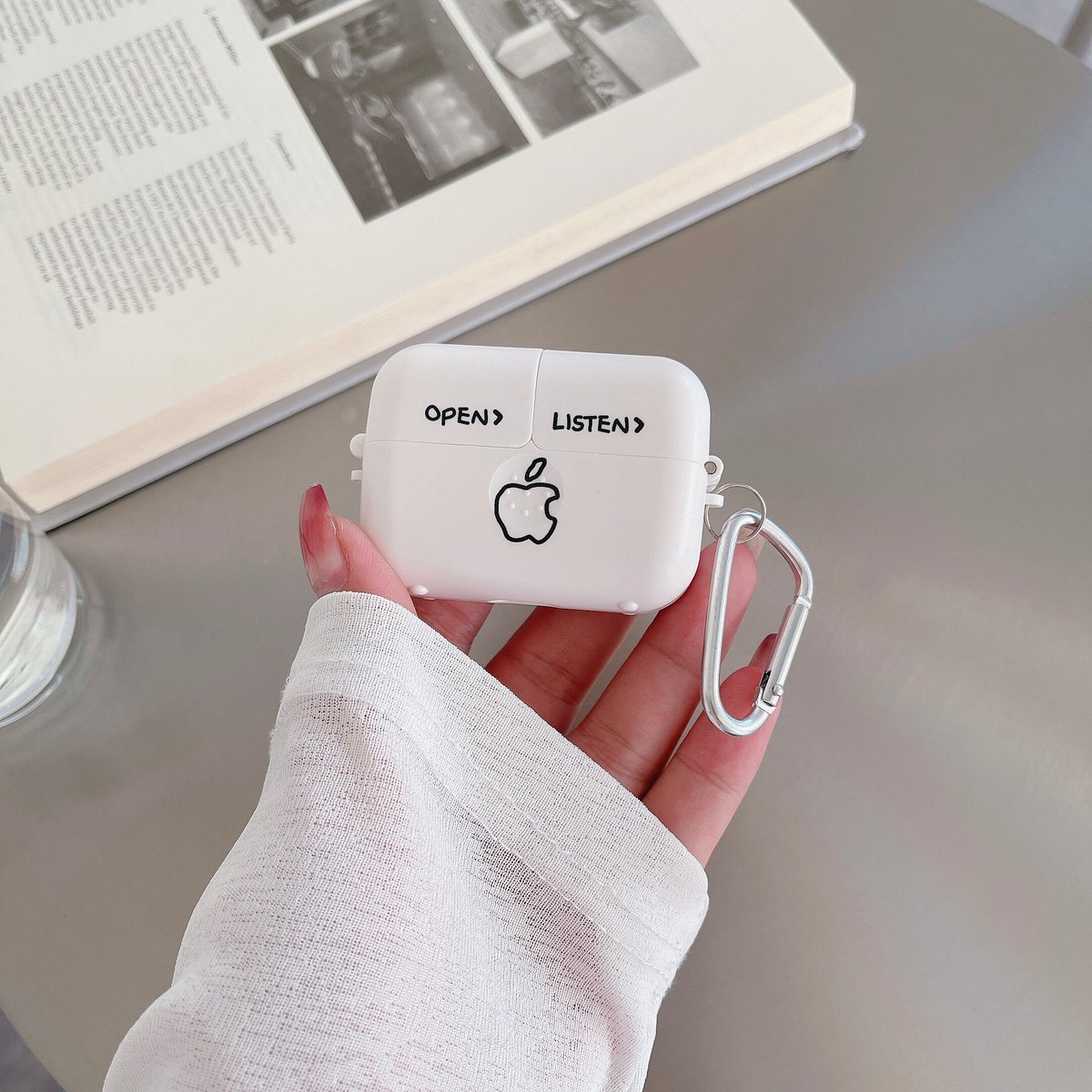 ボタン押すと開ける airpods保護ケース 面白い airpods3/proカバー