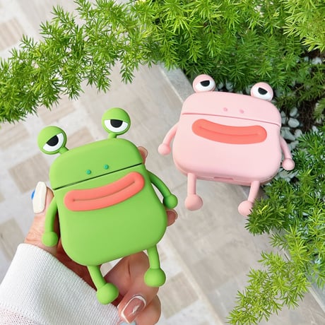 可愛いカエル airpods3ケース  お揃い airpodsproカバー  超キュート 頑丈  シリコン プレゼントにおすすめ[M2132]