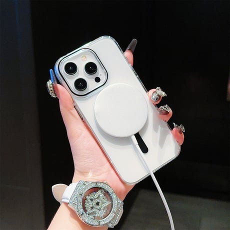 iPhone15pro/15promaxケース magsafe対応 高透明 iPhone14pro/13promax/12カバー 黄ばまない シンプル [M4298]
