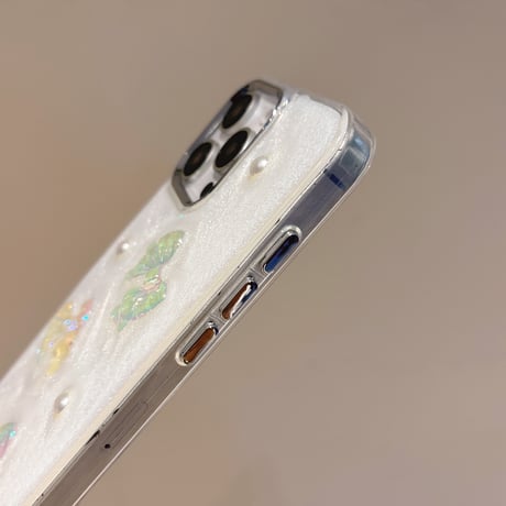 キラキラリボン iPhone16/16Proケース パールデコ iPhone15Pro/14/13/12カバー かわいい 女子力UP [M5018]