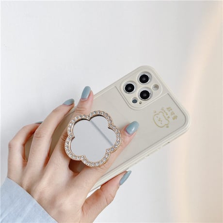 ミラー スマホグリップ おしゃれ ポップソケット タンド機能付き 鏡面 可愛い スマホソケット  落下防止インスタ人気M500