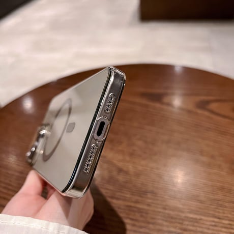 MagSafe対応 高透明 iPhone15pro/15promaxケース ナチュラルチタニウム iPhone14pro/13promax/12対応 黄ばまない薄型 [M4047]
