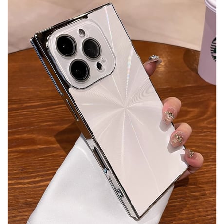 スクエア四角 iPhone16/16promaxケース カメラ保護 iPhone15pro/14/13proカバー キラキラ光る 頑丈 シック[M5489]