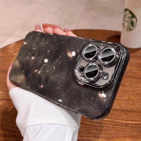 キラキラ iPhone15/15proケース レンズフイルム付 iPhone14pro/13/12カバー  高級感 ラメ入り 丈夫[M4115]