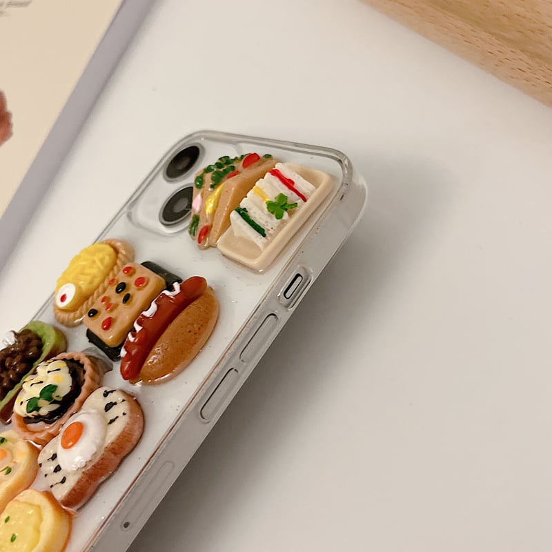 瑛留♡iPhone12pro,11proデコケース♡ 食べ物 iphone14/13proケース 美味しそう iphone12/SE3/11proカ