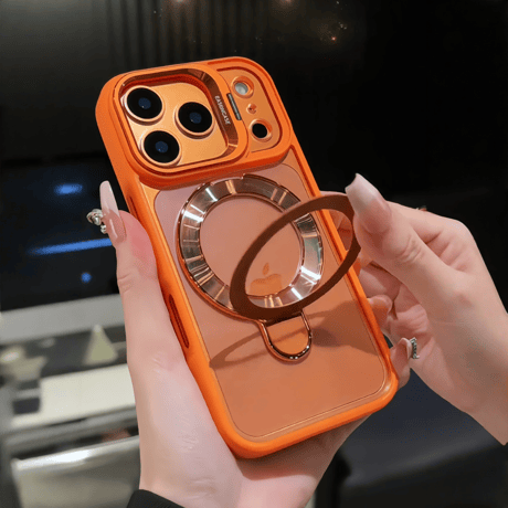 高機能高級感 iPhone17pro/16promaxケース MagSafeリングスタンドiphone15/14promax/13/12proカバー 耐衝撃 黄ばまない[M4058]