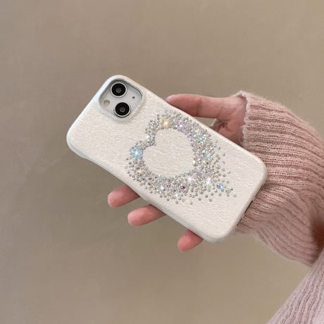 ダイヤデコレザー iPhone16Pro/16ケース 光によって変色 iPhone15Promax/14/13カバー 高級感たっぷり エレガント[M4859]