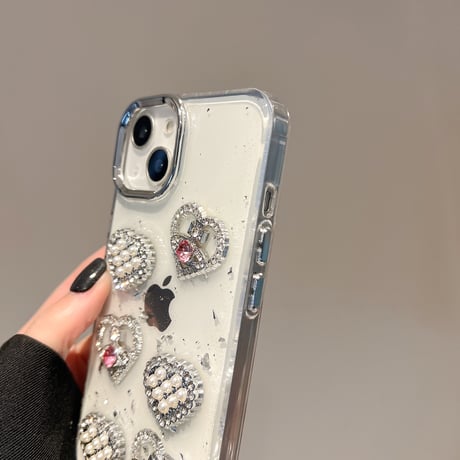 パールジュエリー アイフォン16pro/15ケース ハンドメイド iPhone14/13pro/12カバー 大人可愛い おしゃれ 人気[M5171]