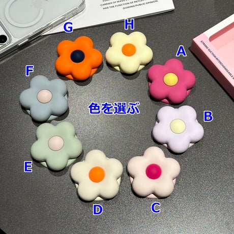 マグネット式花 スマホリング 磁石グリップスタンド 便利 かわいい ギフトに最適 韓国っぽ 頑丈[M6319]