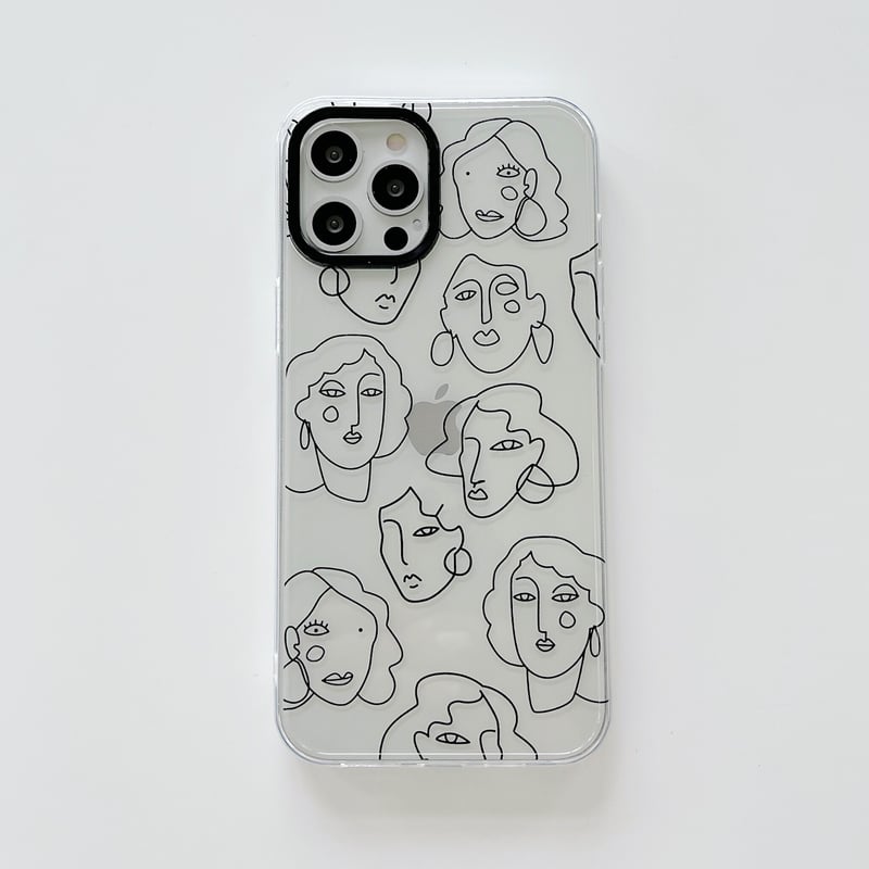 人顔 iphone13mini/13proケース 絵 アイフォン12/xsmax/11PROケ