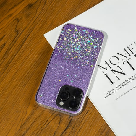 キラキラ眩しい iPhone15/15plus/15proケース きれいグリッター入り iPhone14/13mini/12ケース かわいい インナーシート付[M3937]