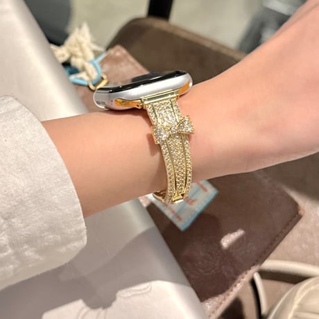 ダイヤリボン  AppleWatchバンド キラキラ感たっぷり AppleWatchベルト Series 11/10/9/8 SE3/2  Ultra3/2/1 高級感高品質 上品[M6455]