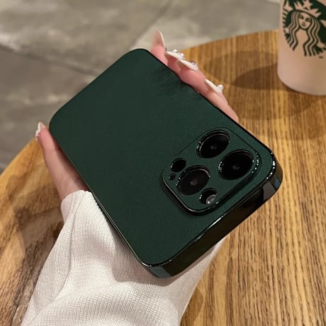 レザー iPhone15/15proケース メッキサイド iPhone14/13proカバー 高級感 指紋防止 シンプル  ビジネス風[M3524]