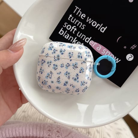 韓国っぽ AirpodsPro3ケース 花柄 Airpods4カバー  AirpodsPro2/Pro1カバー リング付き オシャレさんにおすすめ[M6536]