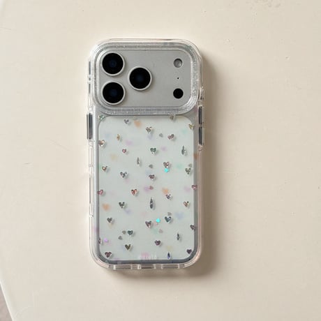 キラキラ感ハート iPhone17/17proケース クリア iPhone17promax/16/15Proカバー パールストラップ 高級感[M5890]
