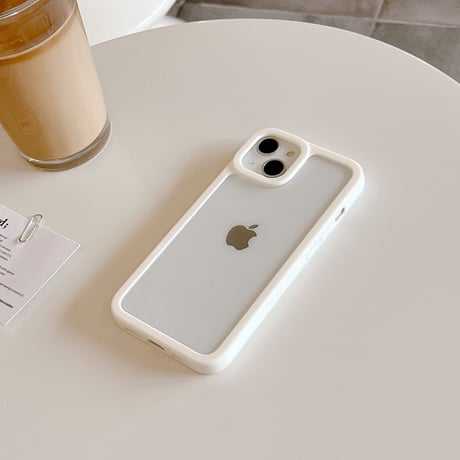 頑丈黄ばまないiphone14/13proケース 透明 アクリル素材 アイフォン12/11カバー  カラー枠 お揃い 男女向け 持ち運びやすい[M2942]