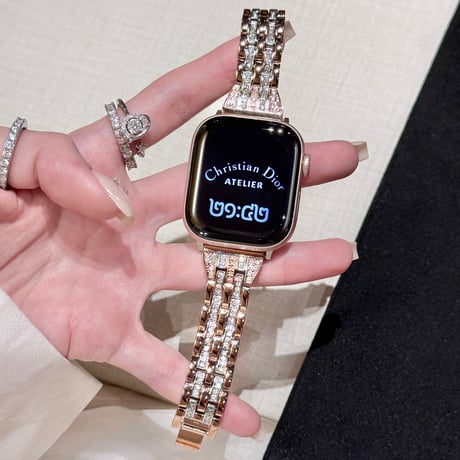 ダイヤ AppleWatchバンド 高級感 上品 AppleWatchベルト Series 11/10/9/8 SE3/2  Ultra3/2/1 高品質 キラキラ感たっぷり[M6456]